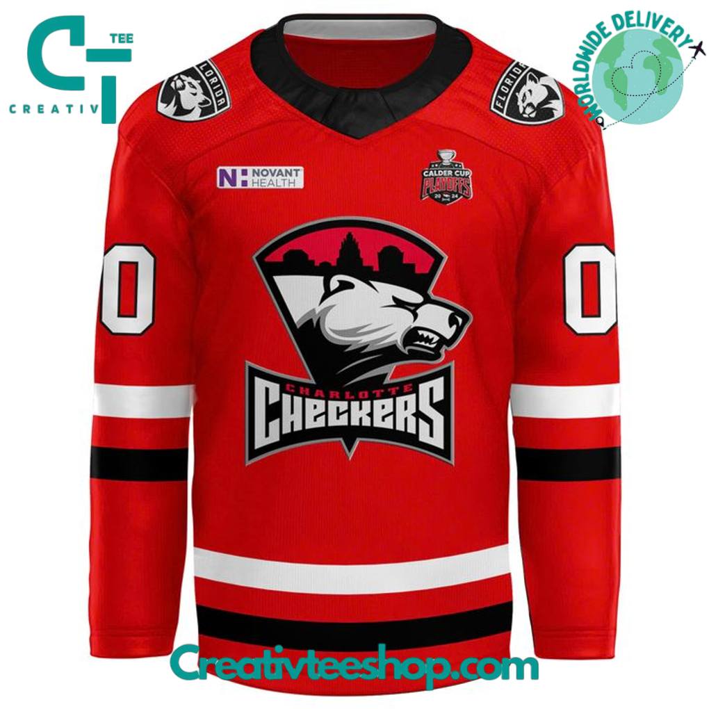 Charlotte Checkers Special New 2025 Red Hockey Jersey
