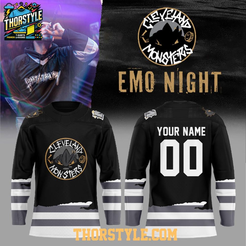 Cleveland Monsters Emo Night 2026 Personalized Hockey Jersey