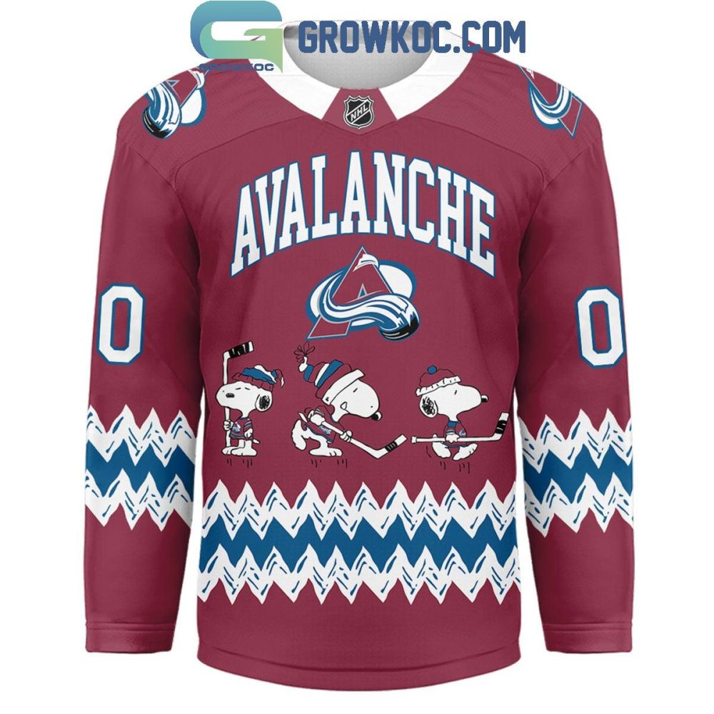 Colorado Avalanche Snoopy Peanuts Built Different Hockey Jersey