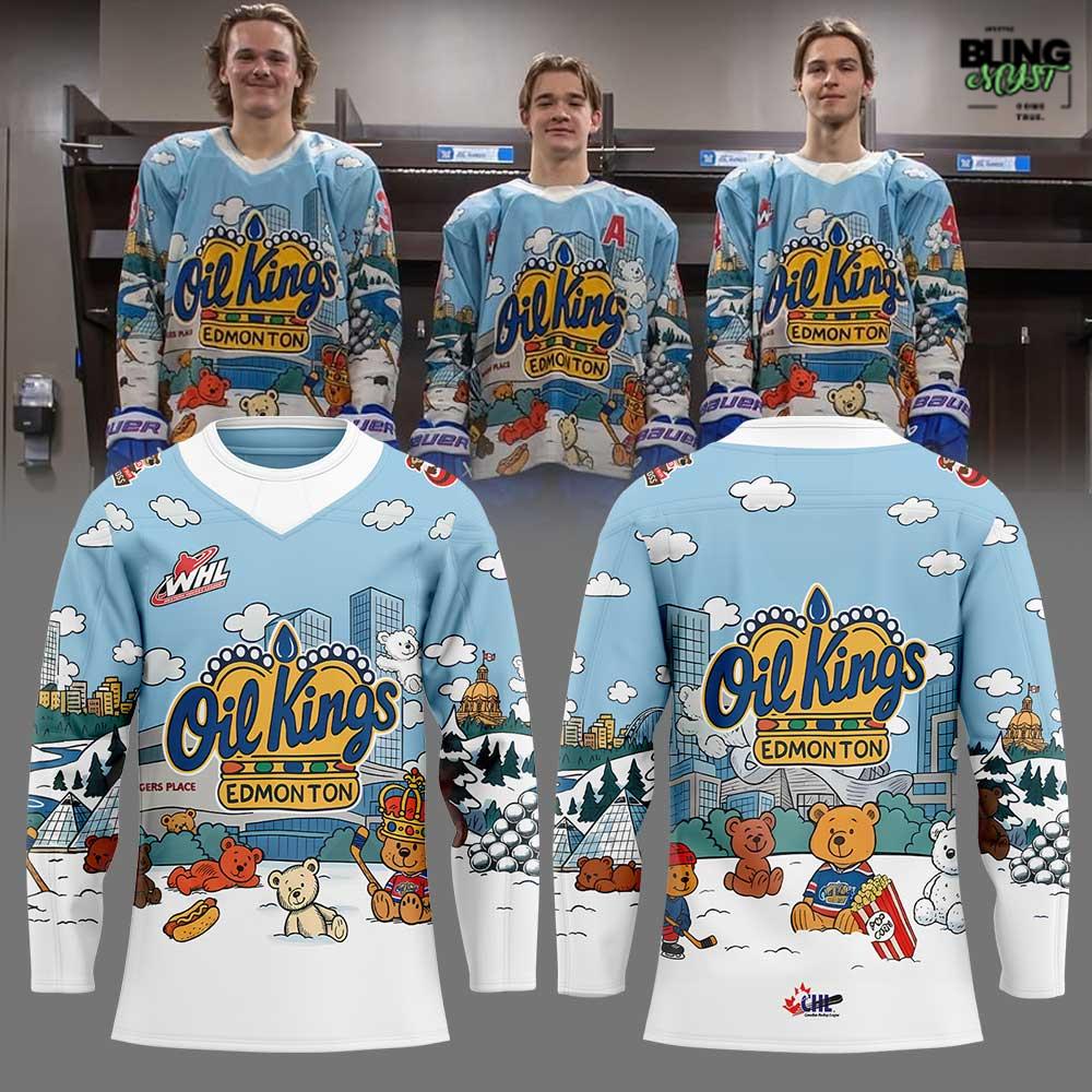 Edmonton Oil Kings Teddy Bear Toss Special Hockey Jersey