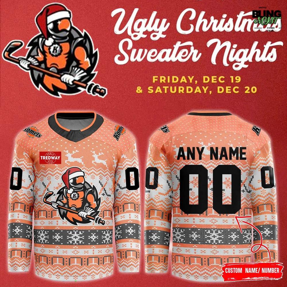 Fort Wayne Komets Ugly Christmas Sweater Night Hockey Jersey