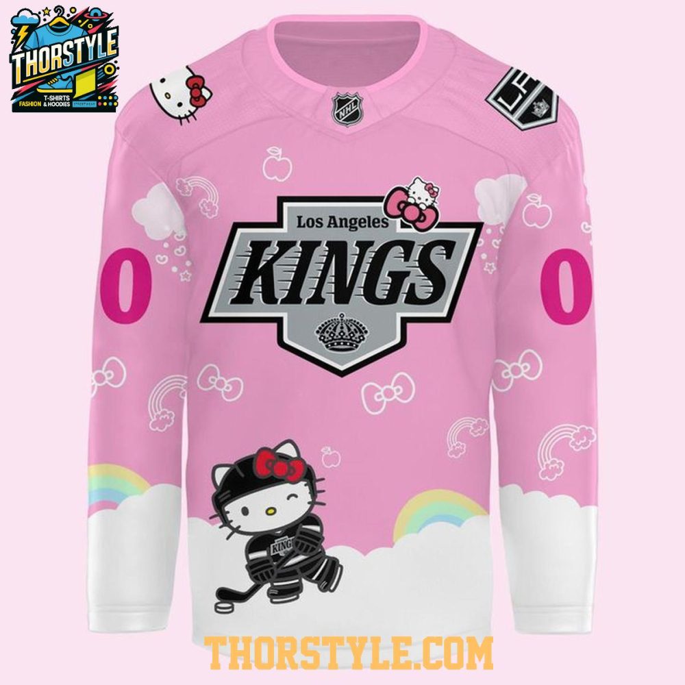 Los Angeles Kings Hello Kitty 2026 Game Night Personalized Hockey Jersey