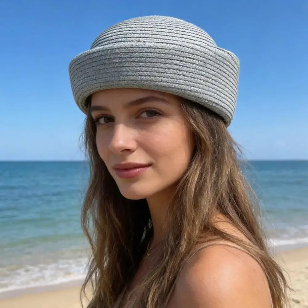 Retro Artistic Painter Breathable Straw Hat 2026 New Summer Beret Sun Hats Fashion Women Circle Concave Straw Sun Hats