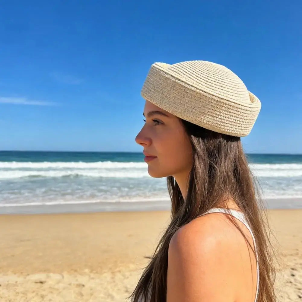 Retro Artistic Painter Breathable Straw Hat 2026 New Summer Beret Sun Hats Fashion Women Circle Concave Straw Sun Hats