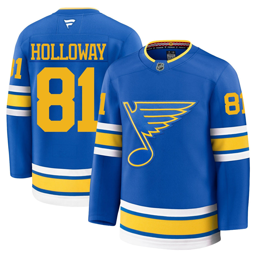 Dylan Holloway St Louis Blues Fanatics Home Premium Jersey