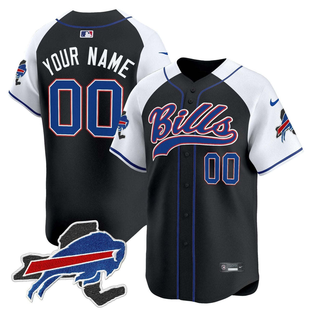 Buffalo Bills 2024 New York Patch Vapor Baseball Custom Jersey - All Stitched