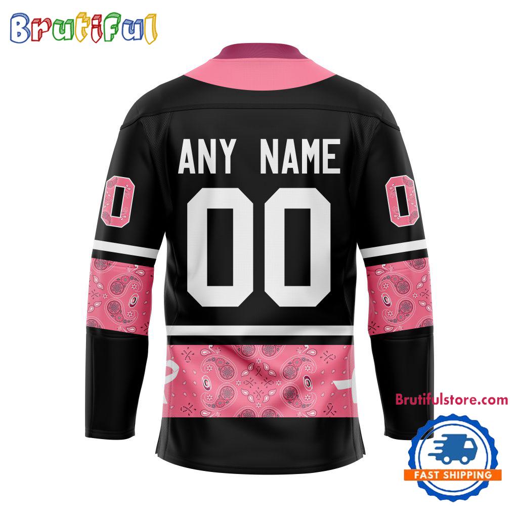 NHL Carolina Hurricanes In October We Wear Pink Breast Cancer Design Hockey Jersey