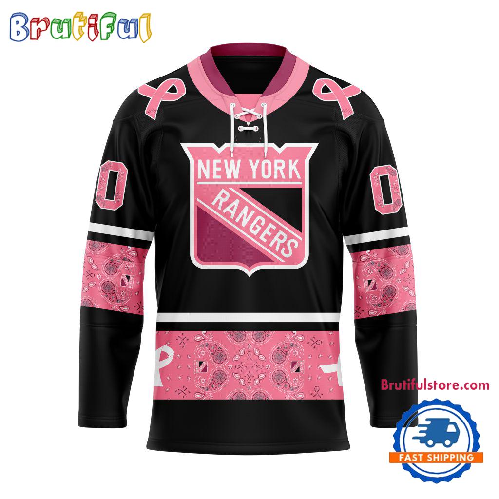 NHL New York Rangers In October We Wear Pink Breast Cancer Design Hockey Jersey