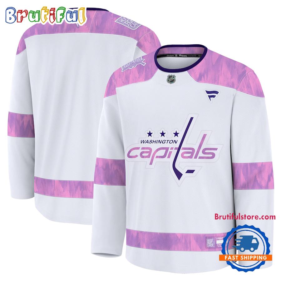 NHL Washington Capitals 2024 Hockey Fights Cancer Practice Jersey Shirt